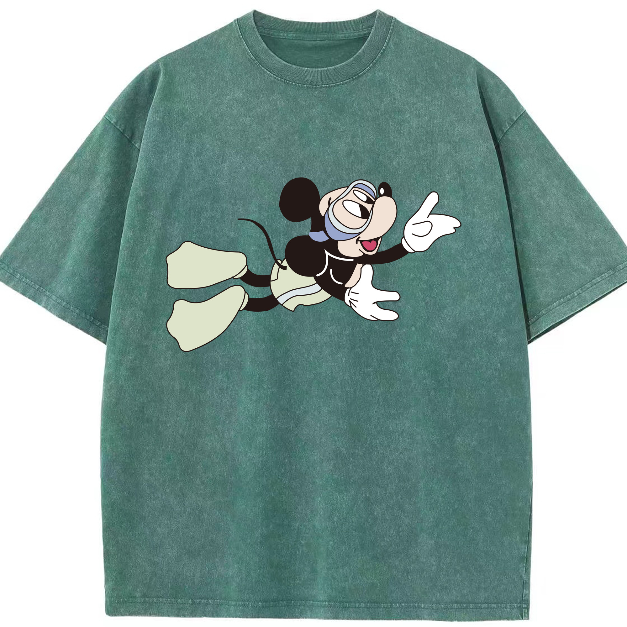 （画像用） ミッキーマウス Mickey Mouse 綿100% ヴィンテージ風 半袖Tシャツ（フロントプリント）